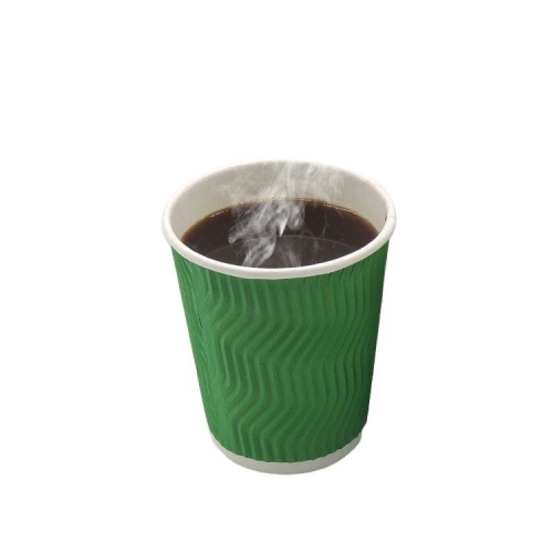 Green Ripple Wall Disposable espresso Paper Coffee Cups