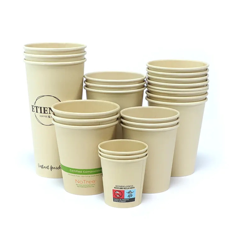 Custom Bamboo Paper Hot Cups Paper Cold Cups With Logo