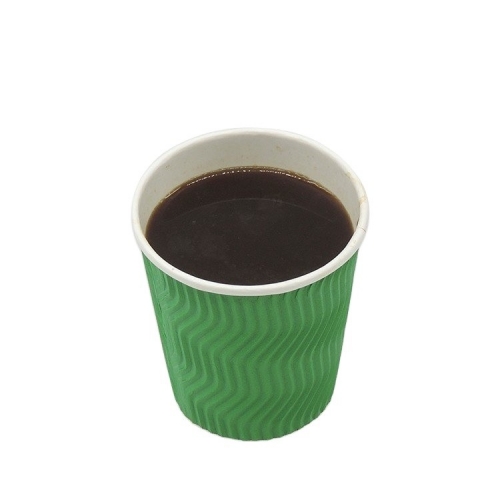 Green Ripple Wall Disposable espresso Paper Coffee Cups