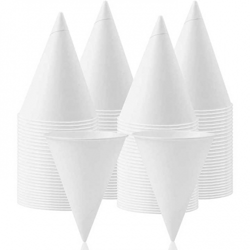 4 OZ Paper Cone Cup Custom Rolled Rim Paper Cone Cups
