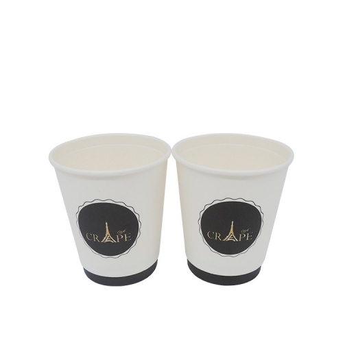 Food Grade Single Pe Coating Custom Printed Wood Pulp Paper Cup Fan