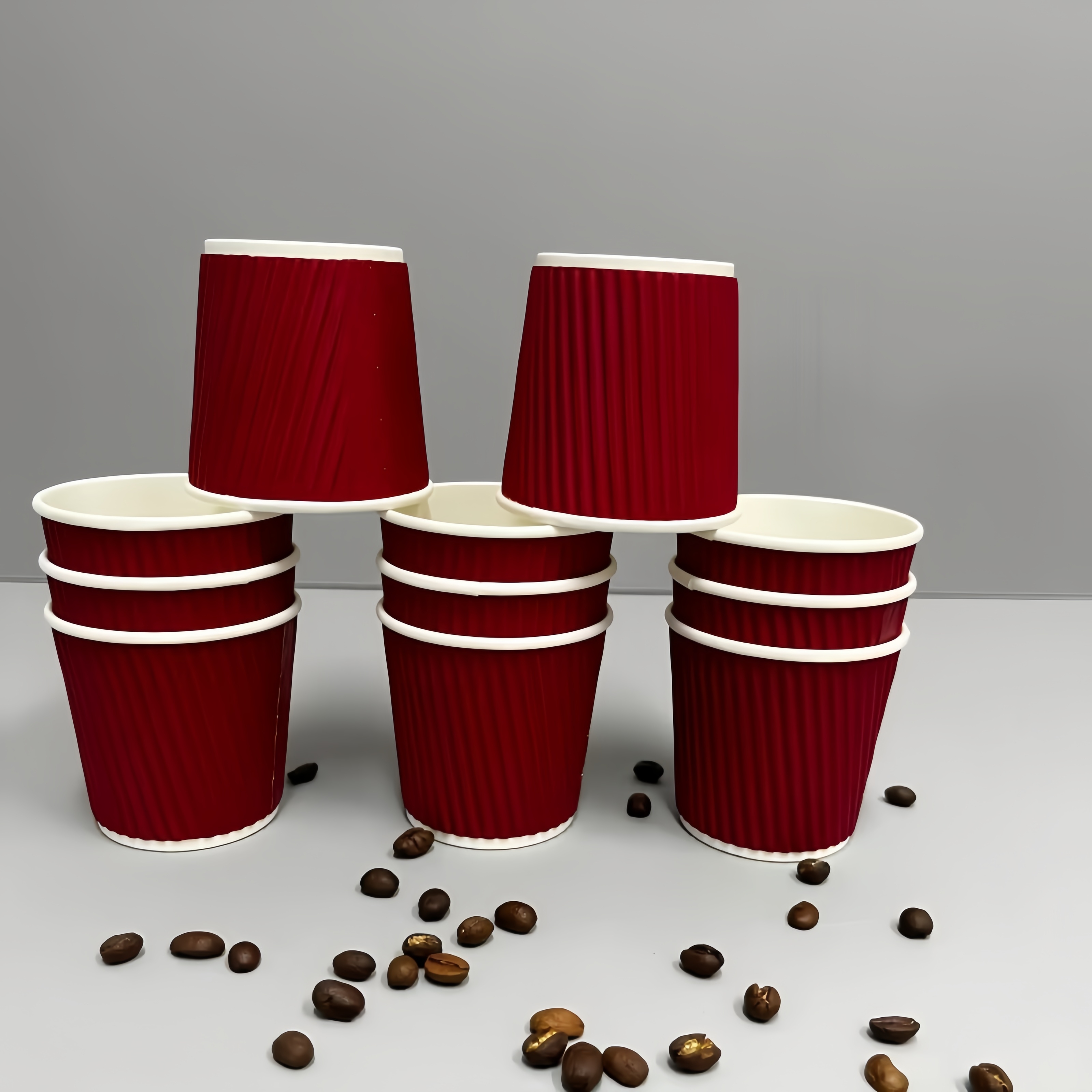 4 oz Biodegradable Tiny Custom Ripple Paper Cups Recyclable