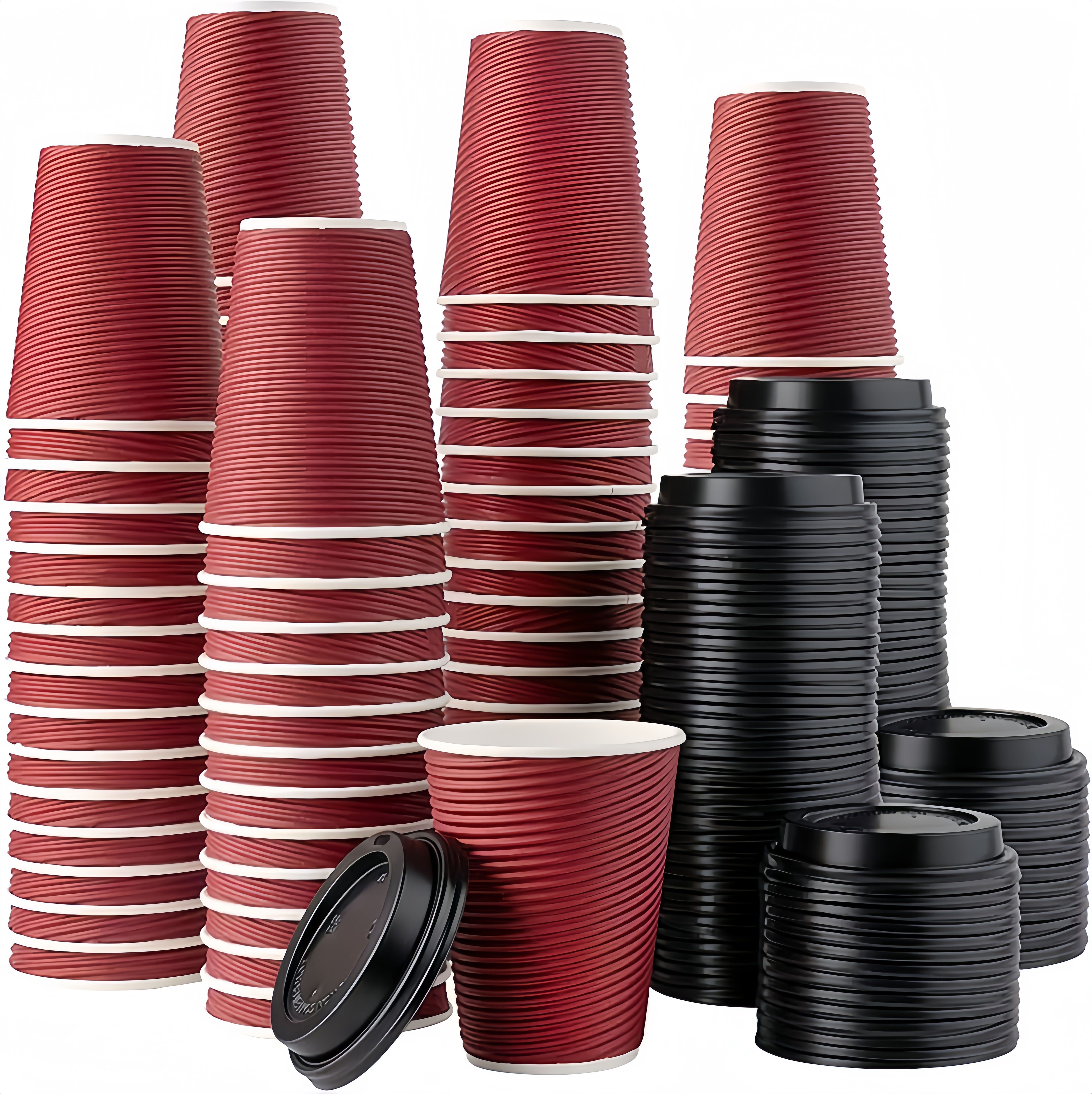 8 oz disposable corrugated paper coffee cups with lids