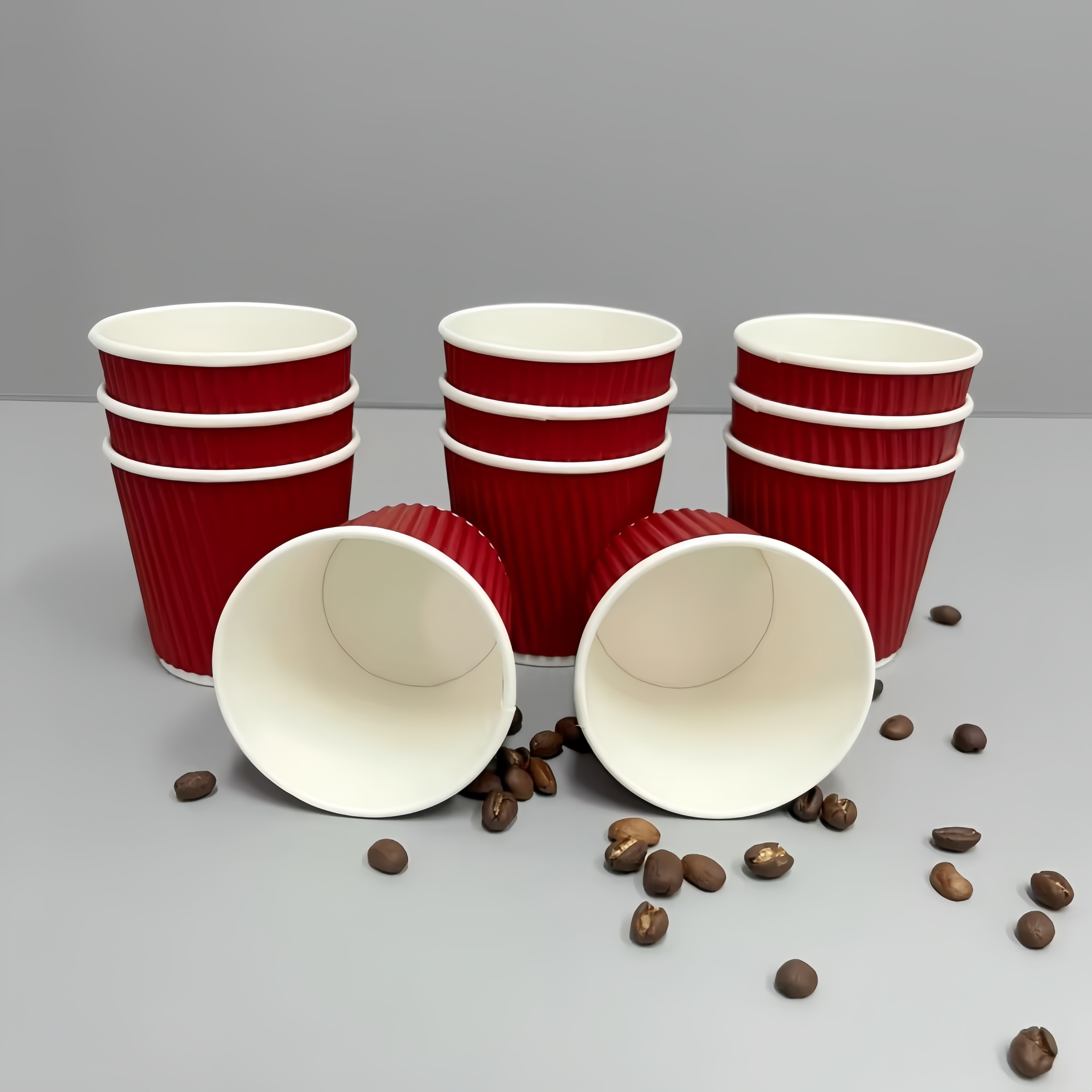 4 oz Biodegradable Tiny Custom Ripple Paper Cups Recyclable