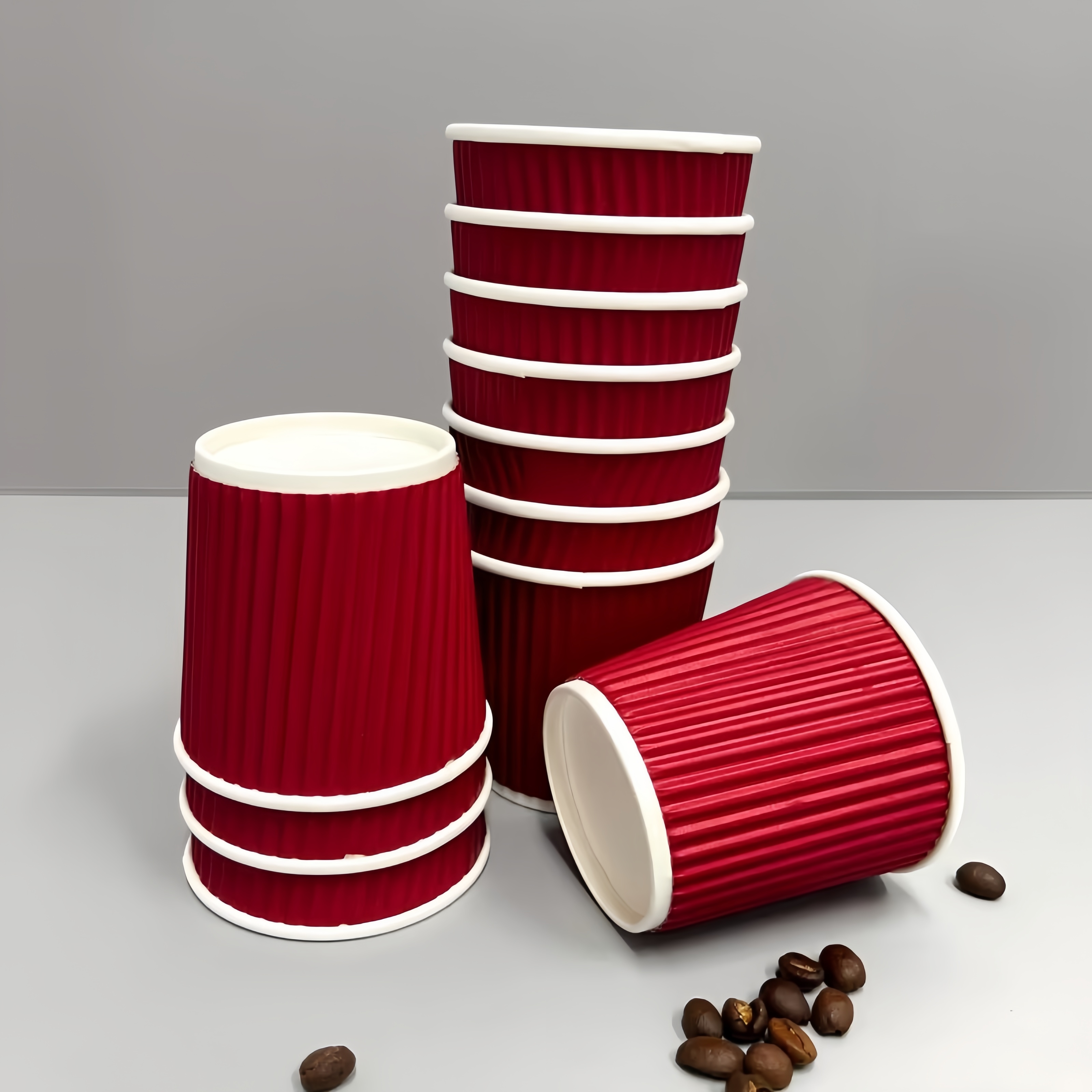 4 oz Biodegradable Tiny Custom Ripple Paper Cups Recyclable