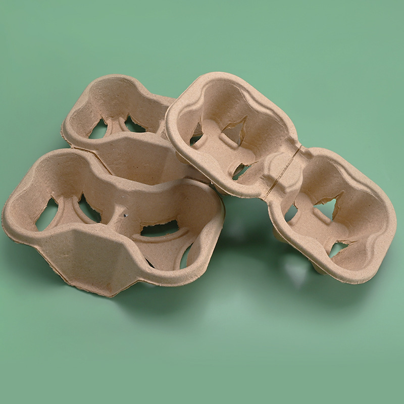 Compostable Detachable Split 4 Cup Carrier Trays Eco Friendly Takeout Cup Holder